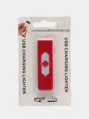 Красный электронная зажигалка USB, спиральная, ветрозащитная, без огня