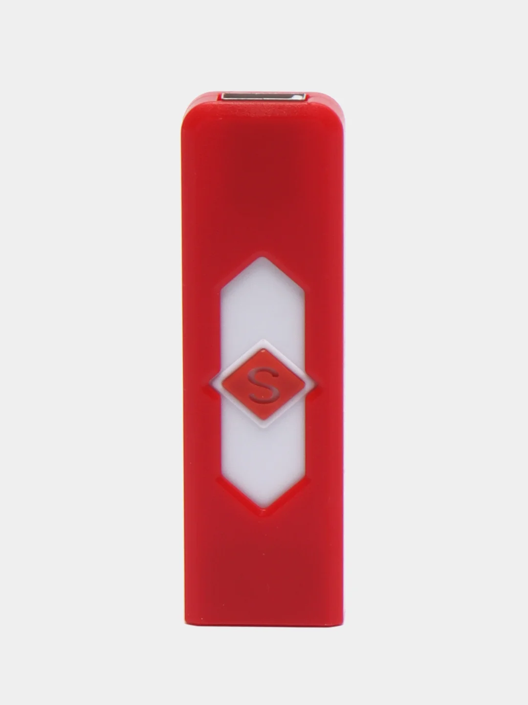 Красный электронная зажигалка USB, спиральная, ветрозащитная, без огня