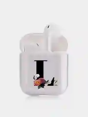Коричневый чехол для наушников Apple AirPods 1, 2, 3, Pro, пластиковый прозрачный с буквой