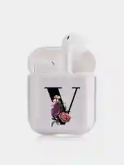 Светло-коричневый чехол для наушников Apple AirPods 1, 2, 3, Pro, пластиковый прозрачный с буквой