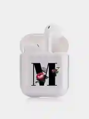 Тёмно-зелёный чехол для наушников Apple AirPods 1, 2, 3, Pro, пластиковый прозрачный с буквой