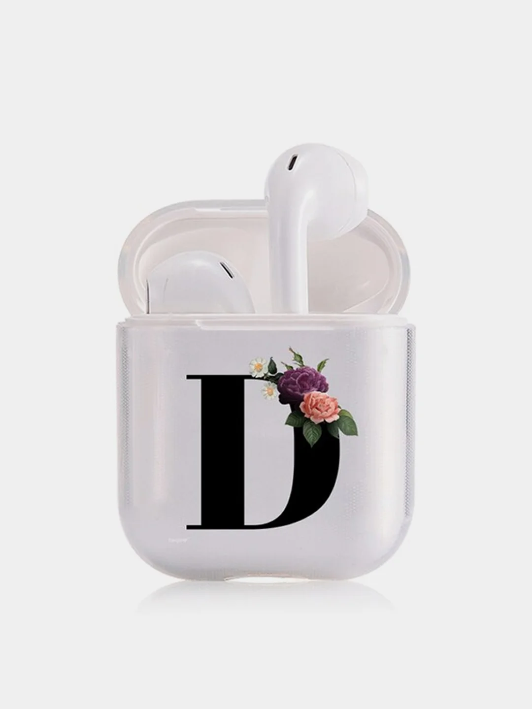 Прозрачный чехол для наушников Apple AirPods 1, 2, 3, Pro, пластиковый прозрачный с буквой