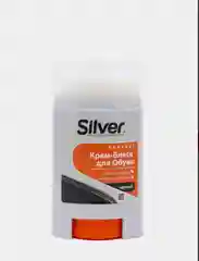 Черный крем-блеск с губкой, для обуви Silver, 50 мл