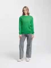 Белый женский вязаный джемпер