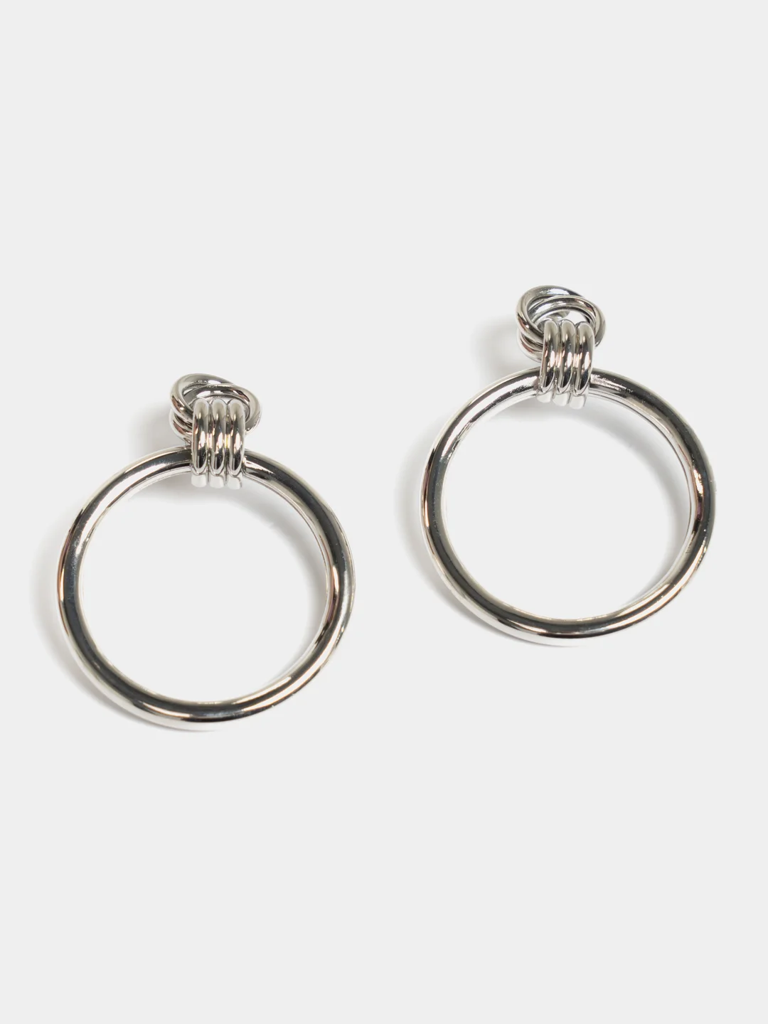 Серебряный женские круглые серьги, 2 цвета