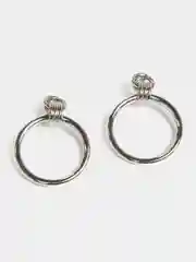 Серебряный женские круглые серьги, 2 цвета