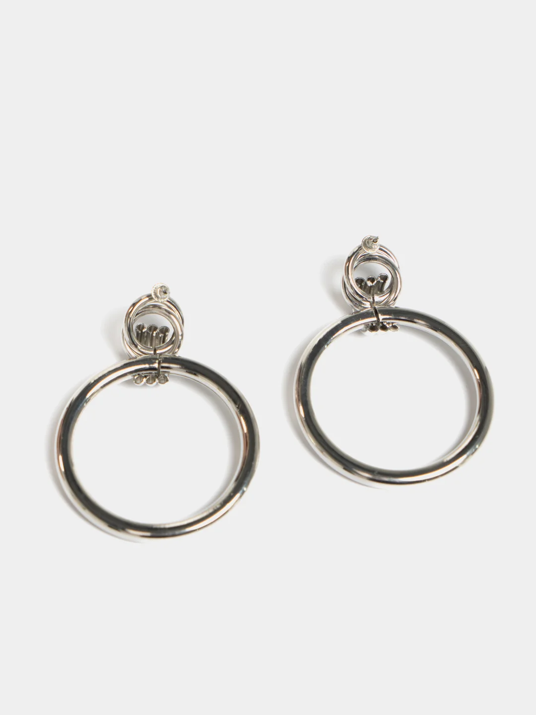 Серебряный женские круглые серьги, 2 цвета