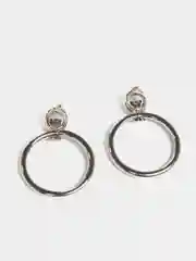 Серебряный женские круглые серьги, 2 цвета