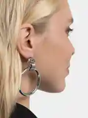 Серебряный женские круглые серьги, 2 цвета