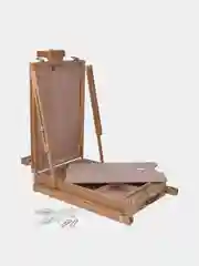 Этюдник BRAUBERG, бук, 50х34х11см, высота холста 87см, ножки дерев 90см, ремень, 190654