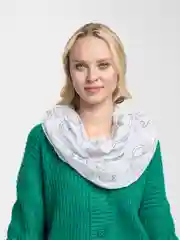 Белый шарф женский "Котики"