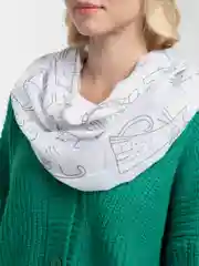 Белый шарф женский "Котики"