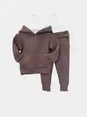Бежевый спортивный детский флисовый костюм