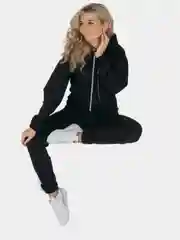 Черный костюм женский спортивный, с брюками
