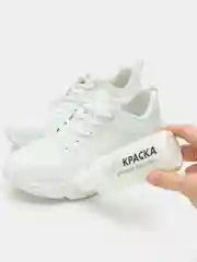 Белая крем - краска для белых кроссовок, обуви, подошвы и изделий из кожи, шнурки
