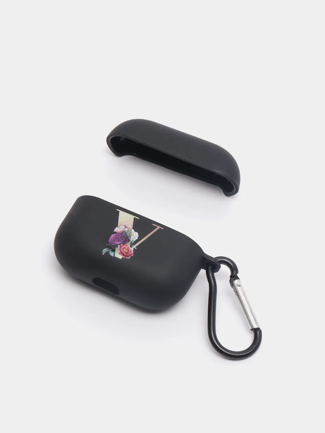Светло-коричневый чехол для наушников Apple Airpods 1 / 2 / 3 / Pro силиконовый с карабином
