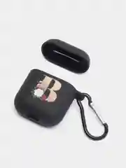 Бежевый меланж чехол для наушников Apple Airpods 1 / 2 / 3 / Pro силиконовый с карабином
