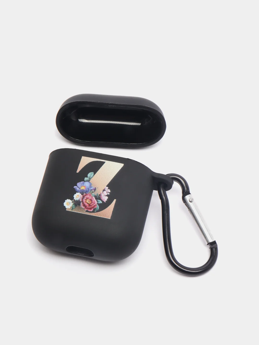 Кремовый чехол для наушников Apple Airpods 1 / 2 / 3 / Pro силиконовый с карабином
