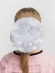 Молочный банты школьные, белые, на резинке,  на 1-е сентября
