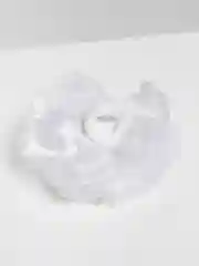 Бант белый, со стразами, 9 см