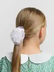 Бант белый, со стразами, 9 см