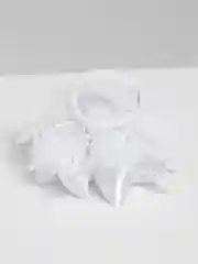 Белый белые бантики, на резинке, для волос, школьные