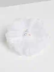 Белый школьный бант на резинке
