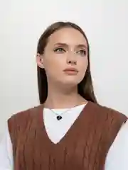 Серебряный цепочка на шею "Сердце. Мишка"