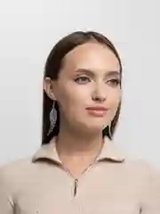 Фиолетовый серьги "Перья"