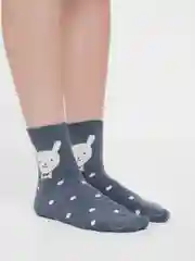 Синий меланж носки женские