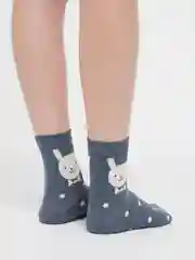 Синий меланж носки женские