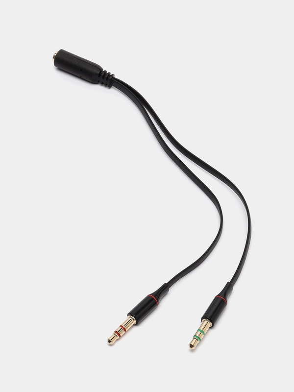 AUX переходник - разветвитель для наушников с микрофоном для компьютера ...