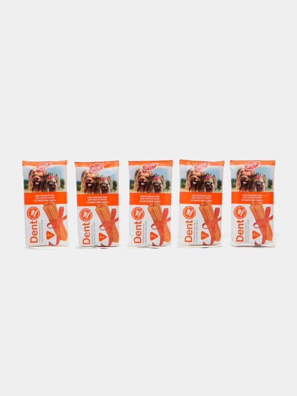 Жевательный снек Biff Dent, 5 штук, со вкусом сыра, для собак мелких пород, 40 г