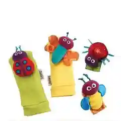 Носочки для новорожденных с игрушкой, с браслетами, детские нескользящие носки