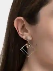 Зелёный хаки женские серьги "Ромбы", 3 цвета