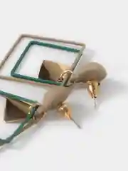 Зелёный хаки женские серьги "Ромбы", 3 цвета
