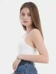 Белый боди-майка на лямках