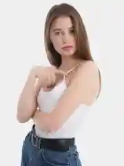 Белый боди-майка на лямках