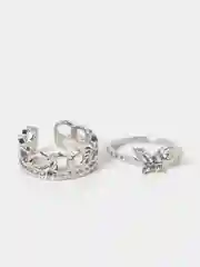 Серебряный набор из 5 колец