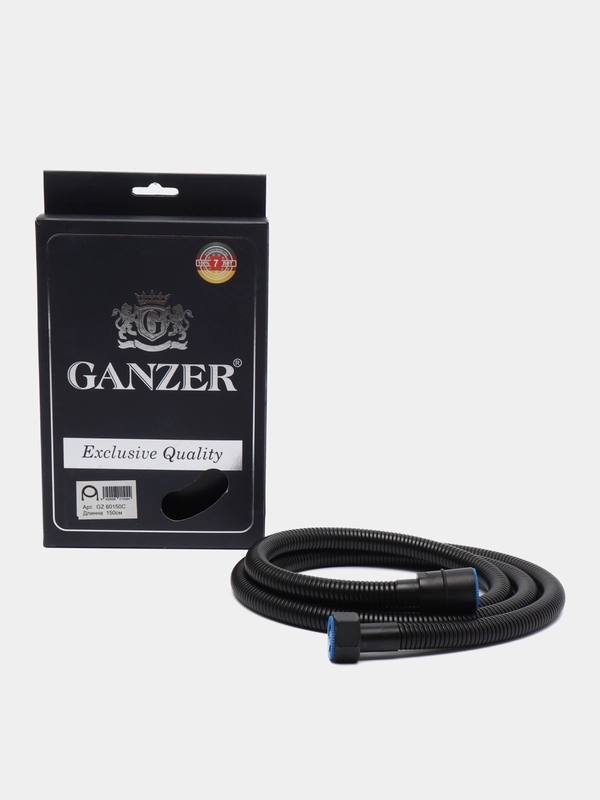 Шланг для душа Ganzer Black Strong с защитой от перекручивания, черный