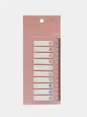 Кораллово-розовый цветной самоклеящийся блок, с линейкой, 10 цветов, 1,2 х 4,5 см