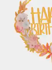 Золотой топпер для украшения торта "Happy birthday", круг