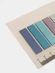 Бежевый цветной самоклеящийся блок, с линейкой, 10 цветов, 1,2 х 4,5 см