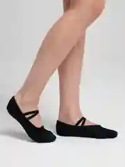 Черный балетки, ткань+кожа
