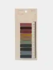 Лимонный цветной самоклеящийся блок, с линейкой, 10 цветов, 1,2 х 4,5 см
