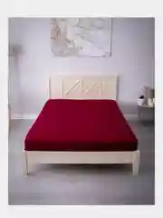 Бордовый комплект постельного белья, однотонный, бязь 1,5/2/2-спальный, с евро простыней, евро, семейный