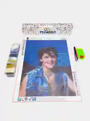 Синий алмазная мозаика "Знаменитости", 30 х 40 см, без подрамника