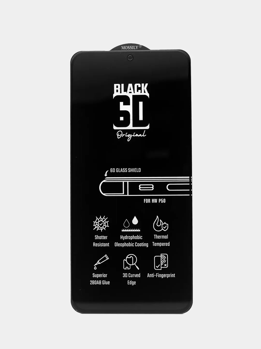 Cтекло Mossily 6D для Huawei P30 Lite/P40/P50/P40 Lite/Nova 5i/Nova 7i/Y8p/Honor 9C