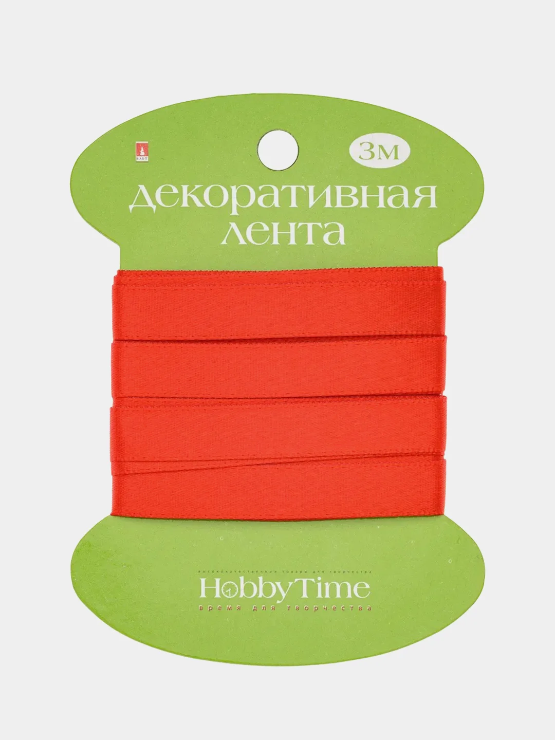 Красный лента декоративная, атласная, 3 м