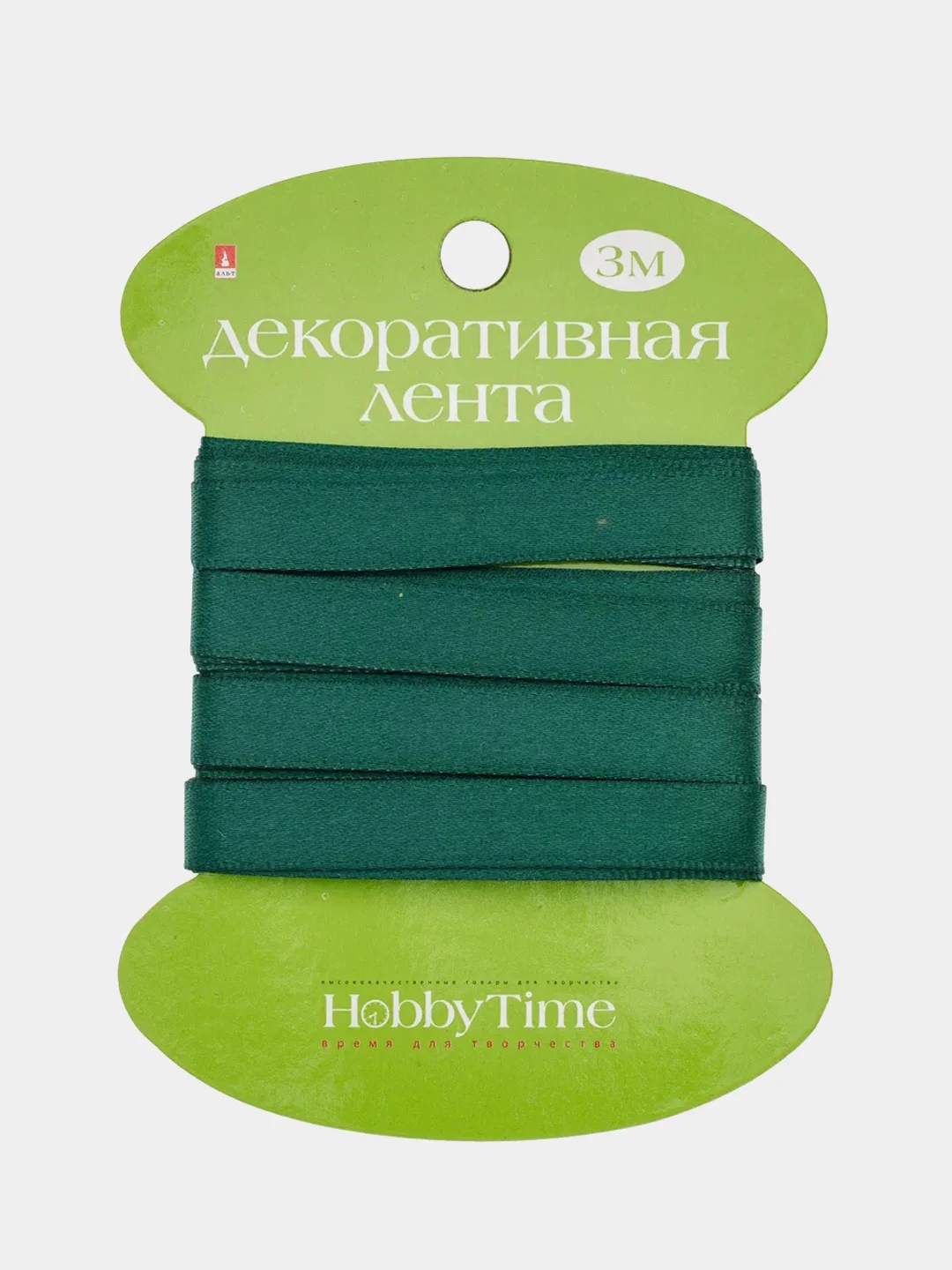 Лесной зеленый лента декоративная, атласная, 3 м
